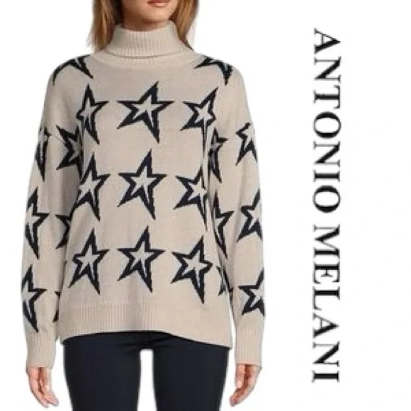 NWT Antonio Melani Active Star Wool Turtleneck Sweater - Picture 1 of 7